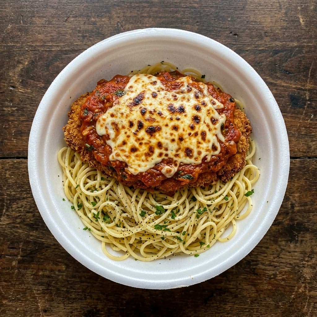 Parmegiana de Frango + Espaguete